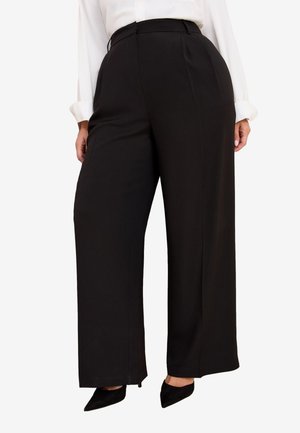 Friends Like These, PLUS SIZE FIT - PREMIUM ELASTIC BACK TAILORED WIDE LEG TROUSERS . - Stoffhose - black