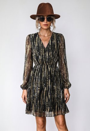 Cupshe, BOHO PRINTED MAXI DRESS WITH TIE WAIST - Jurk - black   yellow