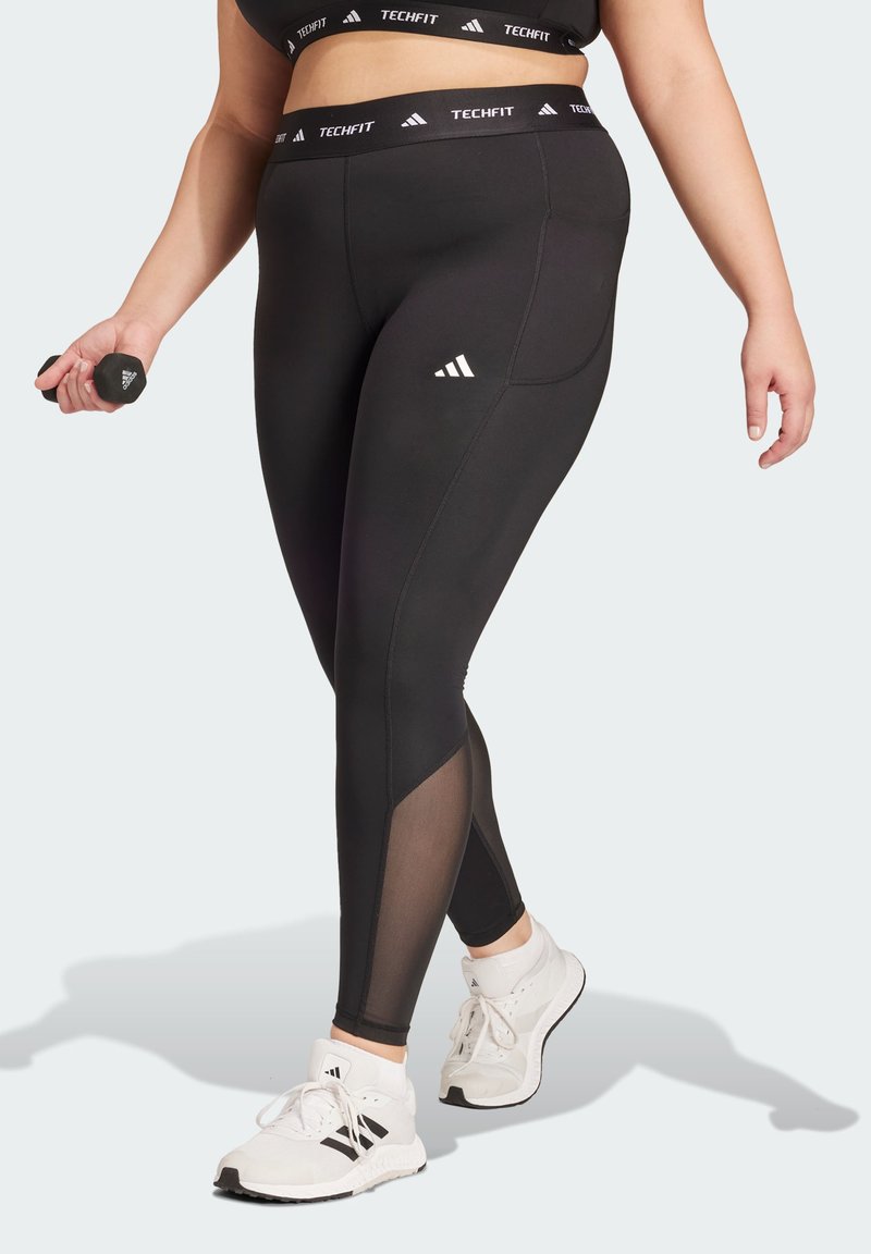 adidas Performance TECHFIT STASH POCKET FULL-LENGTH PLUS SIZE - Leggings - black