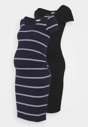2 PACK - Vestido ligero - black/dark blue/white