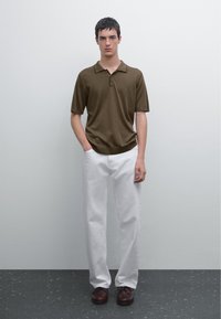 Massimo Dutti POLO NECK SHORT SLEEVE - Polotričko - khaki