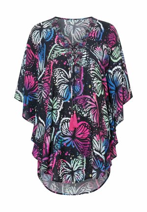 Angel of Style, BLOUSE KAFTAN, LOOSE FIT, ALL-OVER PRINT, SHORT SLEEVE - Camicetta - black