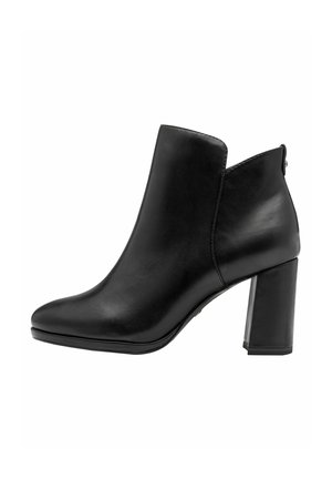 High heeled ankle boots - black matt
