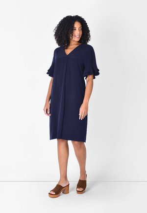 WITH FRILL SLEEVE - Day dress - dark blue