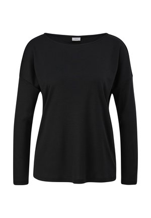 s.Oliver BLACK LABEL, LANGARM MIT ÜBERSCHNITTENEN SCHULTERN - Maglietta a manica lunga - schwarz