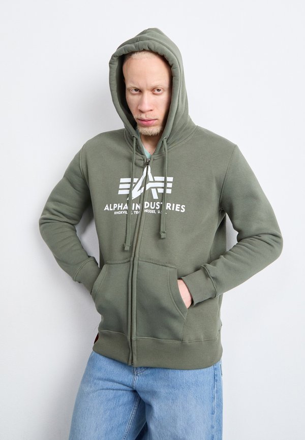 BASIC ZIP HOODY - Zip-up sweatshirt - dark olive3