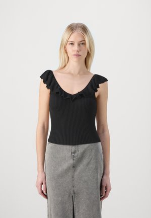 RUFFLE - T-shirts med print - true black