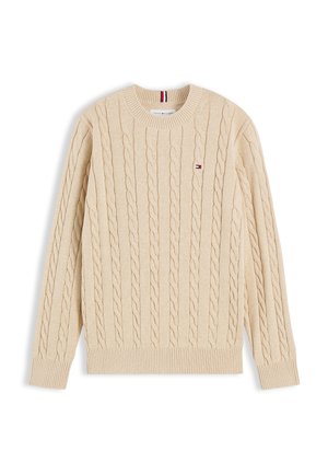Tommy Hilfiger, CABLE CREW NECK - Пуловер - gentle gold htr
