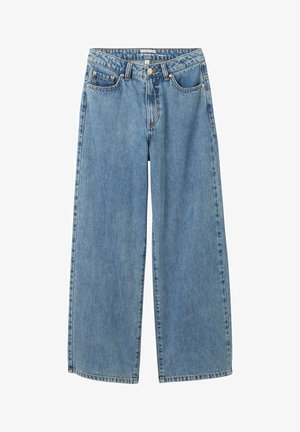 WIDE LEG - Vaqueros a campana - mid stone bright blue denim