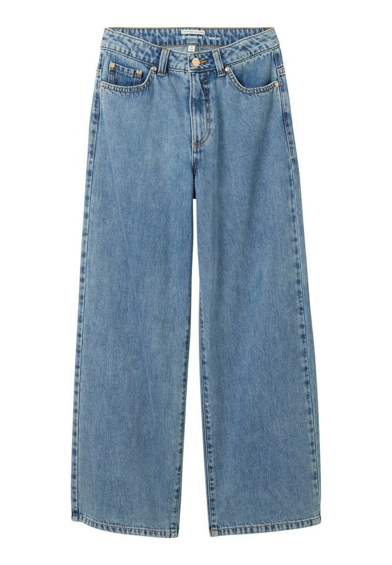 TOM TAILOR - WIDE LEG - Flared Jeans - mid stone bright blue denim, Vergrößern