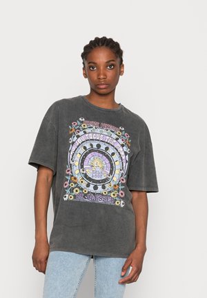 LIZ ACID WASH FOCUS THE GOOD SUN TEE - T-shirt med print - black