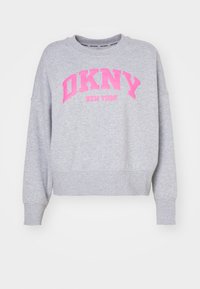 DKNY VARSITY PUFF LOGO SLEEVE Sudadera pearl grey heather