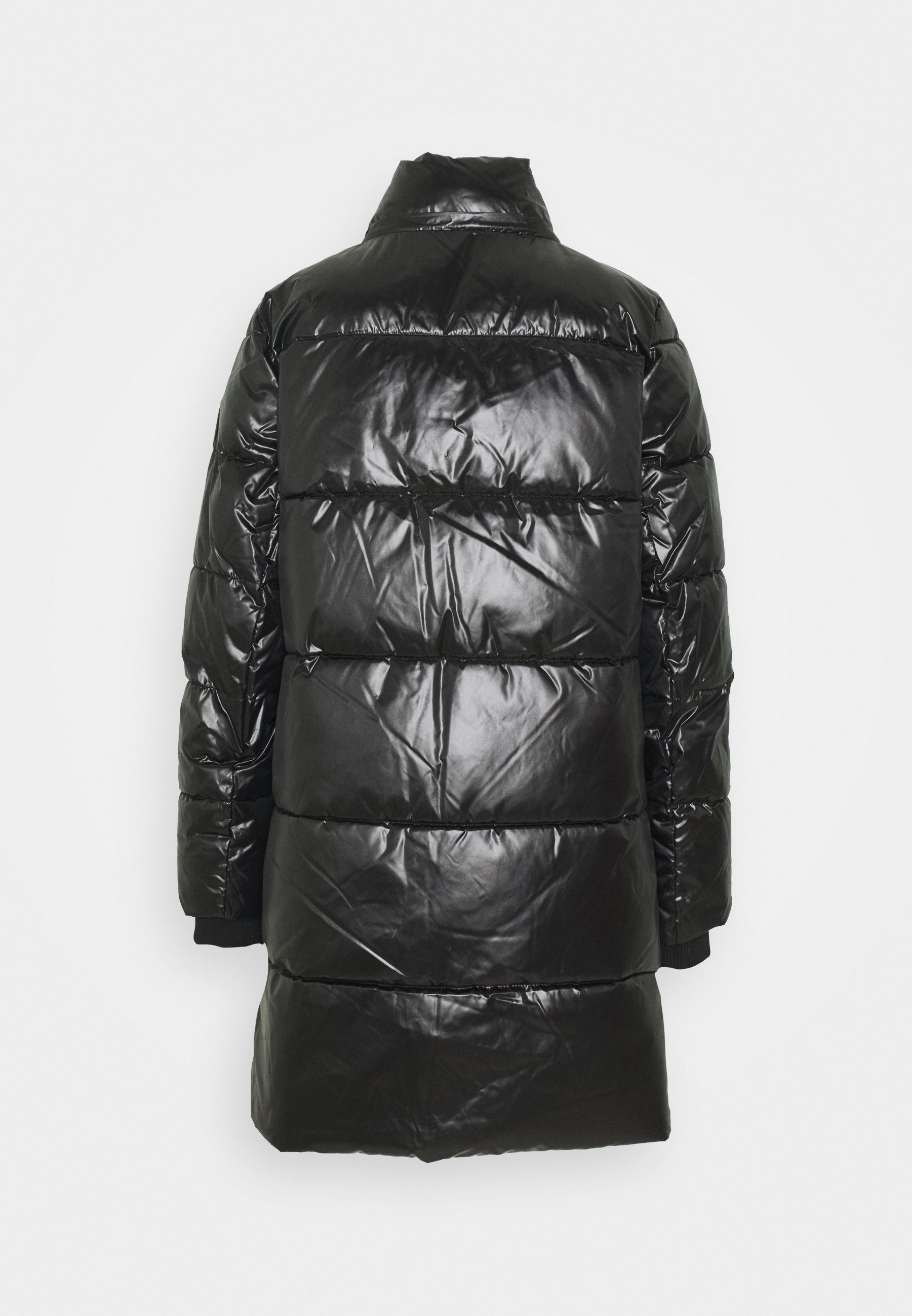 long shiny puffer coat