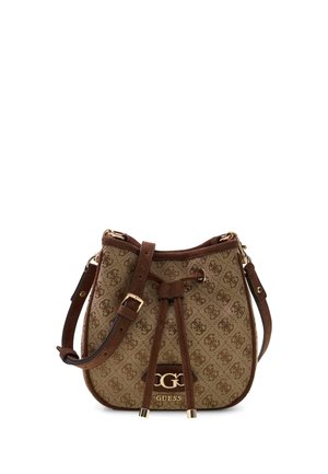 Guess, SAMANTHA LOGO MINI BUCKET - Umhängetasche - mehrfarbig braun