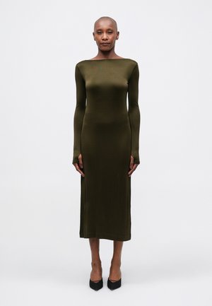 SCOOPED BACK DRESS - Haljina od žerseja - dark khaki