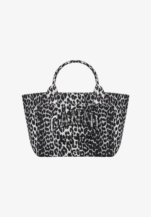 Ganni, GANNI LEOPARD PRINT GREY SHOPPING BAG - Shopping bag - grey