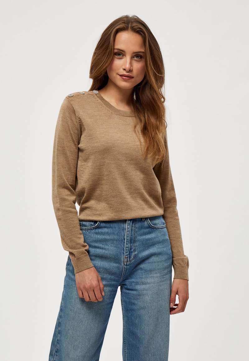 Damen Strickjacken | Minus GABI Strickpullover almond melange/camel - VI34439 Damen Strickjacken | Minus GABI Strickpullover almond melange/camel - VI34439