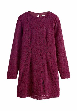 REGULAR FIT - LONG SLEEVE MINI - Freizeitkleid - burgundy red