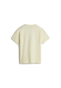 Korte mouwen T-shirt van lichtgele katoen, met een ronde hals en een comfortabele pasvorm. Glad textuur zonder zichtbare patronen of accenten.