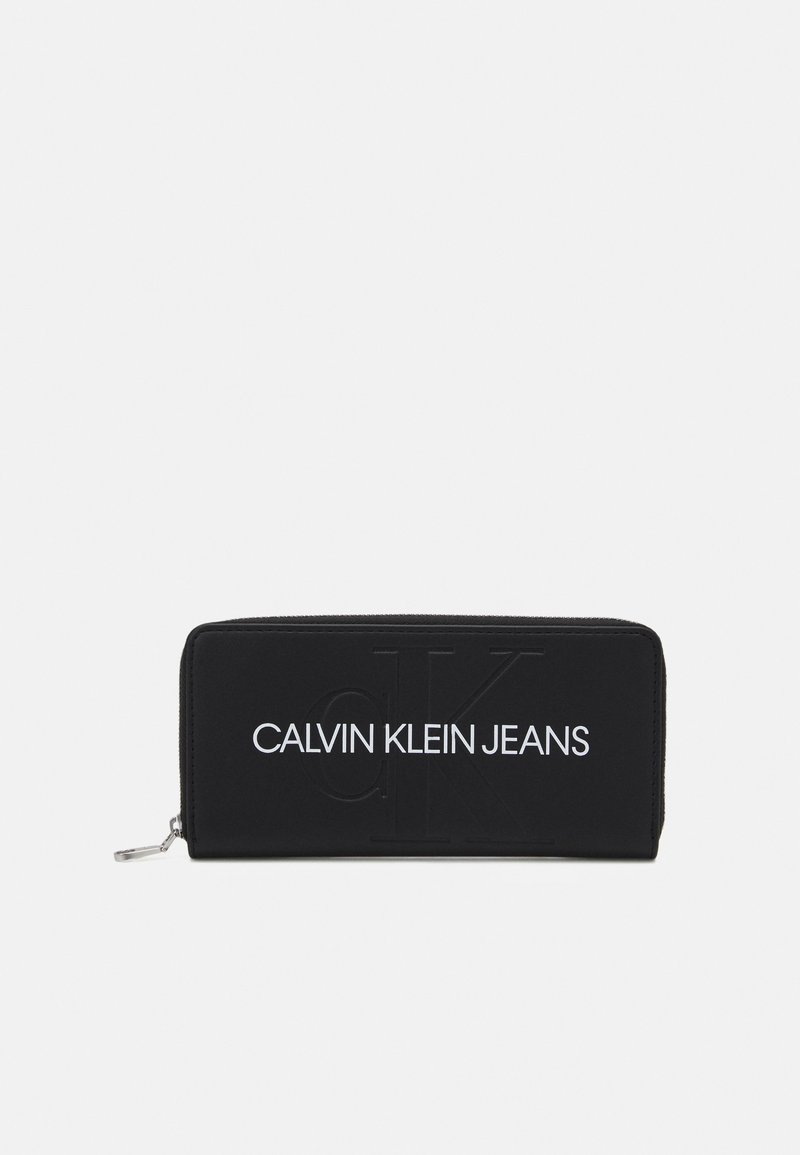 Calvin Klein Jeans SCULPTED ZIP AROUND MONO - Geldbörse - black