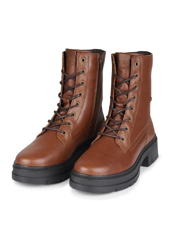 Platform ankle boots - tan cognac4