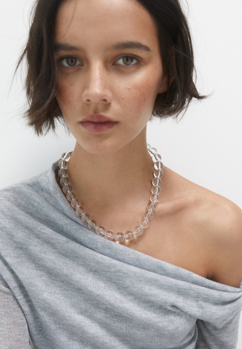 PULL&BEAR WITH TRANSPARENT BEADS Kaulakoru white/valkoinen Zalando.fi