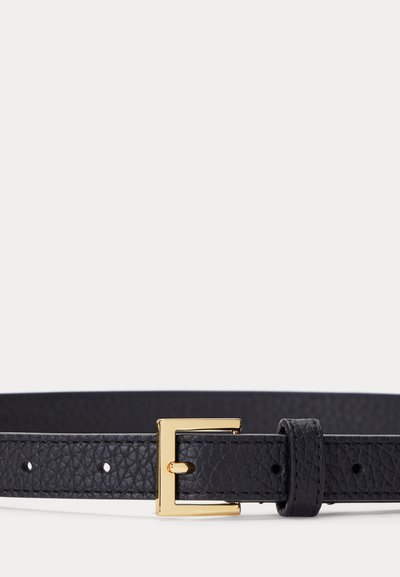 Lauren Ralph Lauren PEBBLED LEATHER SKINNY BELT - Колан - black