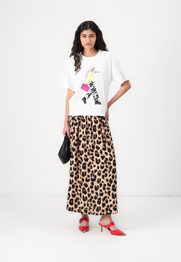 ONLVENEDIG AOP LIFE - A-line skirt - cloud dancer4