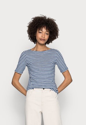 SHORT SLEEVE BOAT NECK - Triko s potiskem - multi/lake blue