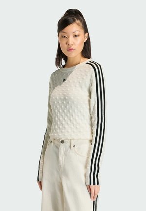 SLIM TEE - Top s dlhým rukávom - white