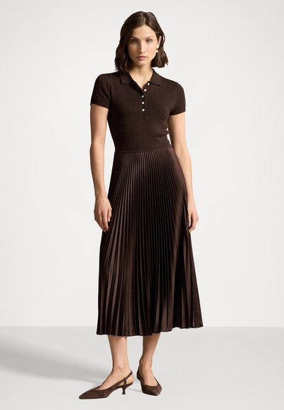 Polo Ralph Lauren POLO SWEATER BODICE MIDI DRESS - Hverdagskjole - squire brown