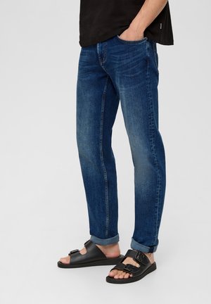 s.Oliver MIT WASCHUNG - Straight leg jeans - dunkelblau