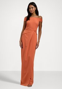 Lauren Ralph Lauren CREPE OFF THE SHOULDER GOWN - Iltapuku - canyon orange