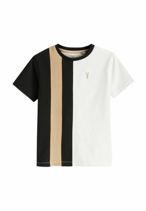 Next BLOCK SHORT SLEEVE - Printtipaita - black white textured