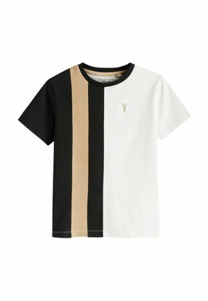 COLOURBLOCK SHORT SLEEVE  - Trükipildiga T-särk - black white textured