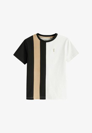 Next BLOCK SHORT SLEEVE - Printtipaita - black white textured
