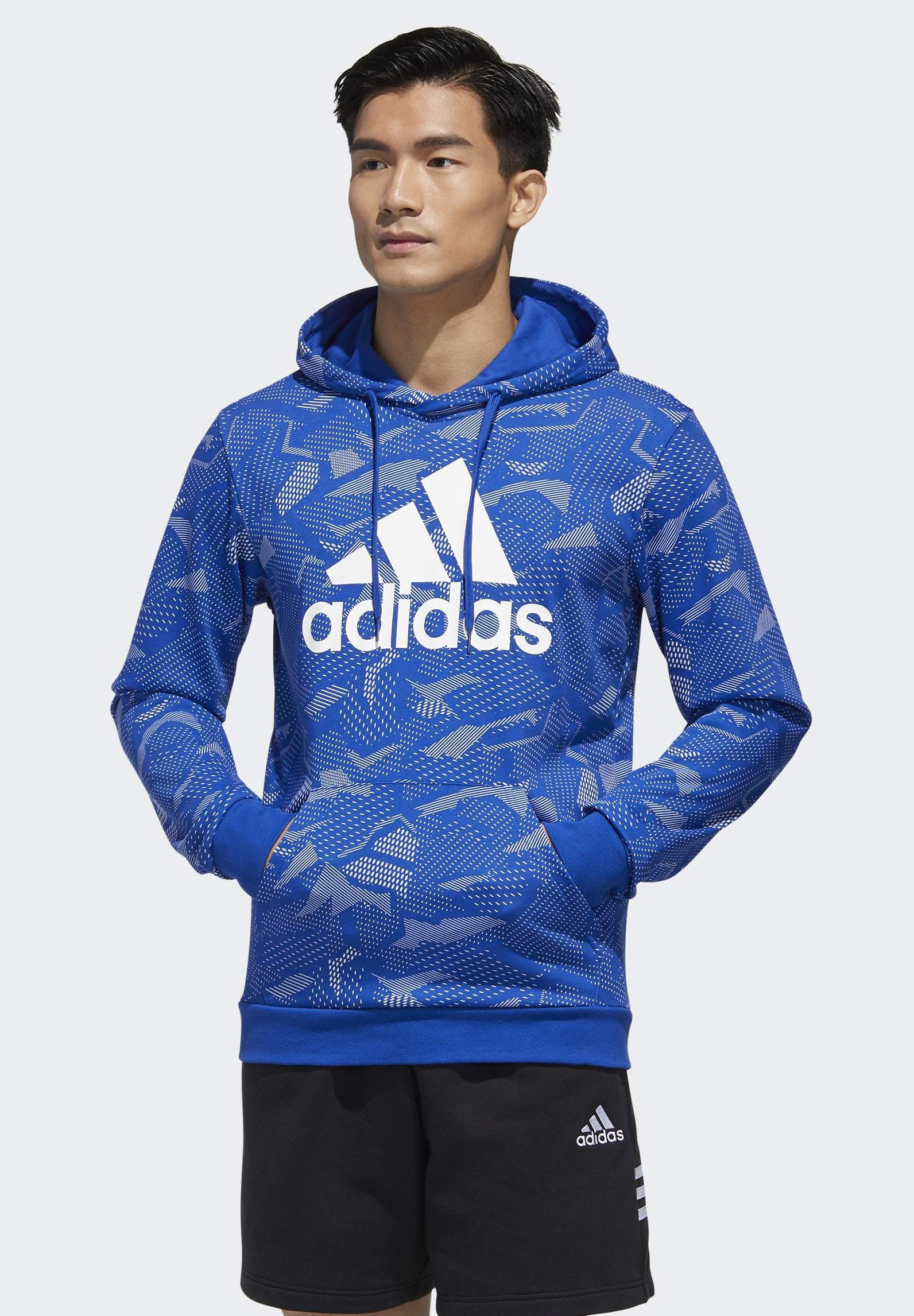 adidas Performance ESSENTIALS ALLOVER PRINT HOODIE adidas performance kaputzenpullover rot blau