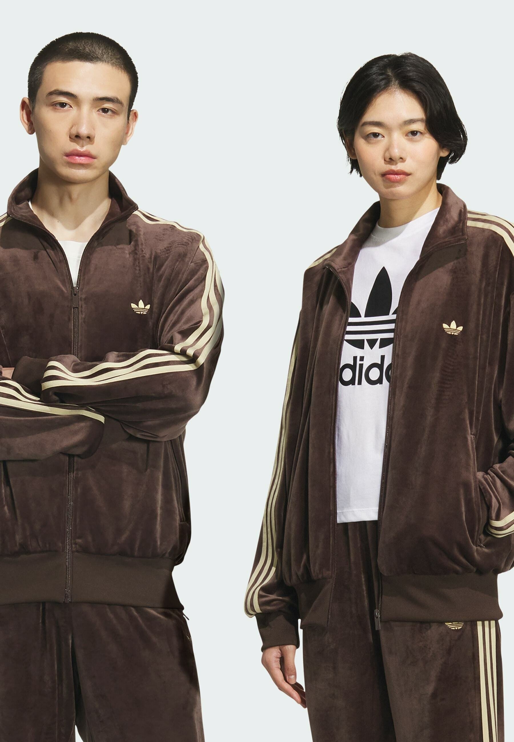 adidas Originals TRACK - Zip-up sweatshirt - dark brown - Zalando