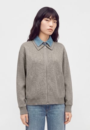 sandro, CARDICOAT ZIPPE AVEC CHEMISE INTERIEUR - Суитшърт с цип - gris