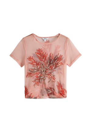 REGULAR FIT SHORT SLEEVE - T-shirt imprimé - coral pink palm print