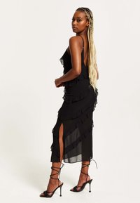 Liquorish DIAGONAL FRILL  - Cocktail dress / Party dress - black