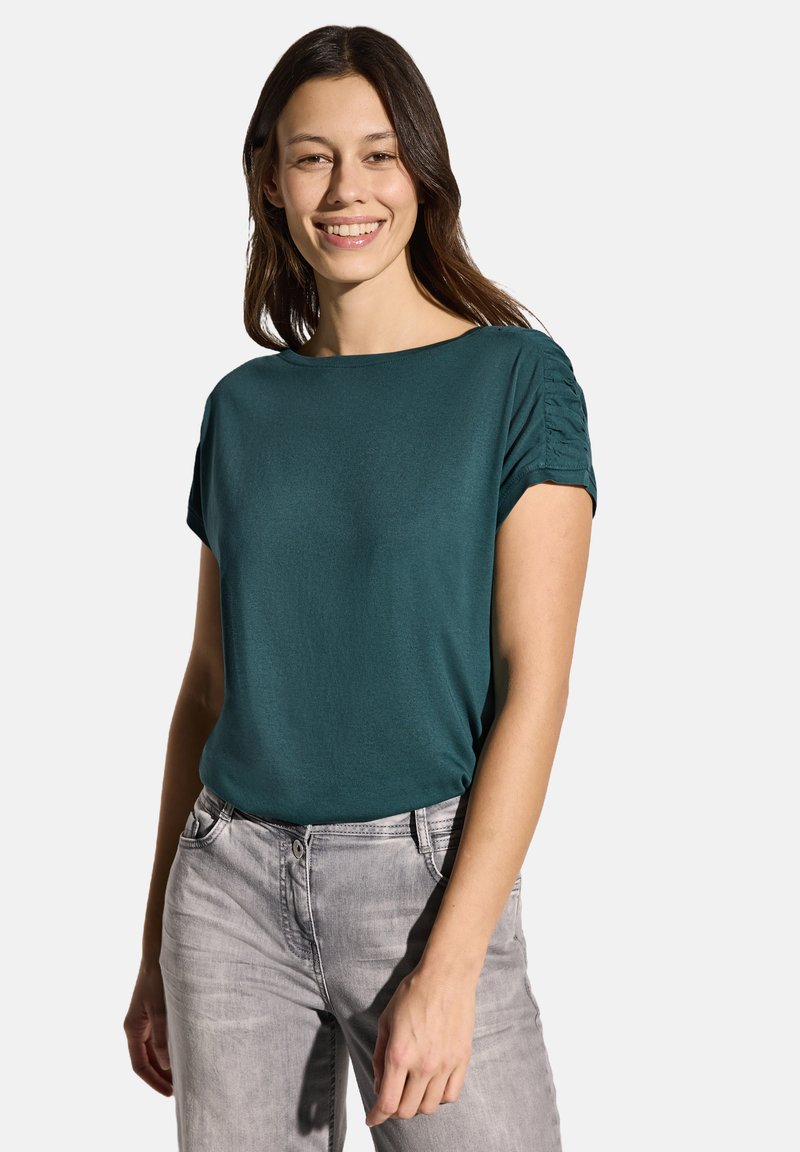 Cecil MIT RAFFUNG - T-shirts print - grün
