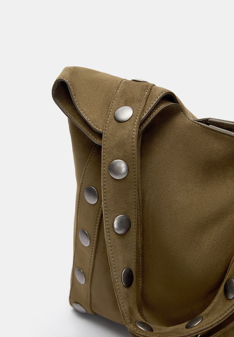 PULL&BEAR SHOPPER Shopping bag khaki/verde