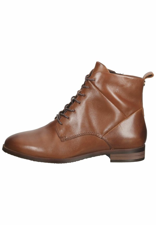 Schnürstiefelette - cognac nappa
