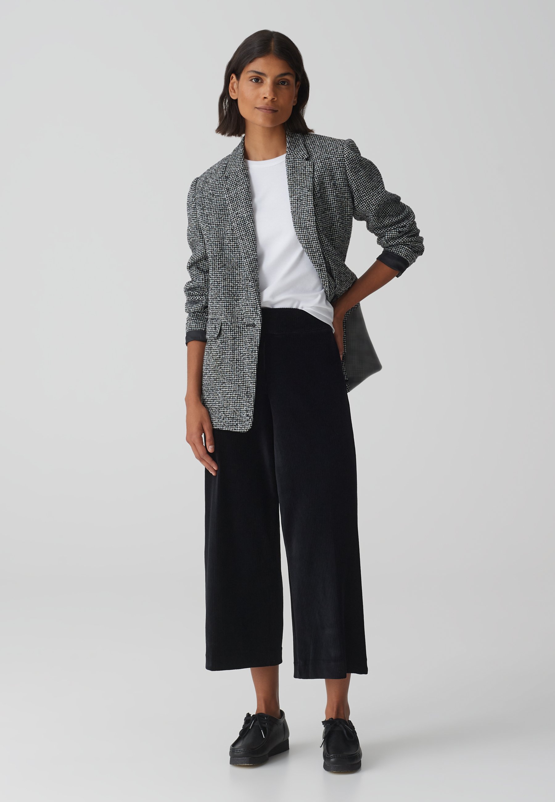 Culotte Large Femme En Velours Côtelé - Coupe Droite, élastique Taille, Longueur Jambe 63 Cm - 3