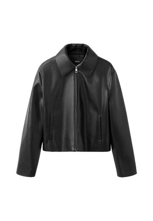 Mango, ADULT - Imitatieleren jas - black