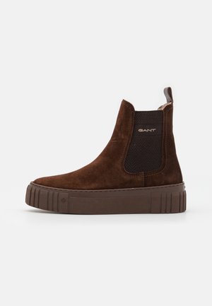 Kotníkové boty na platformě - dark brown