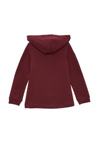 Bordeaux hoodie met lange mouwen, gemaakt van zacht materiaal. Voorzien van een kangoeroezak en ribgebreide manchetten voor een snug fit.