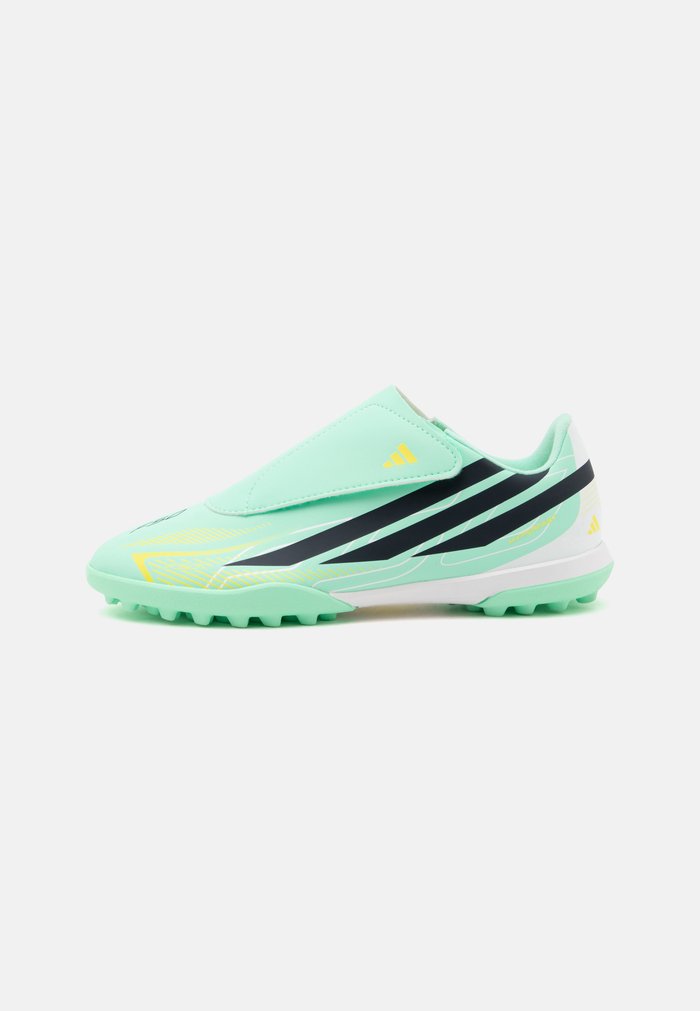 adidas F50 HYPERFAST CLUB VELCRO TURF KIDS UNISEX - Botines de fútbol para césped - pulse mint/night navy/solar lemon