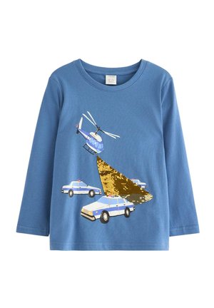 WITH REVERSIBLE SEQUINS  - Langærmet T-shirt - light dusty blue